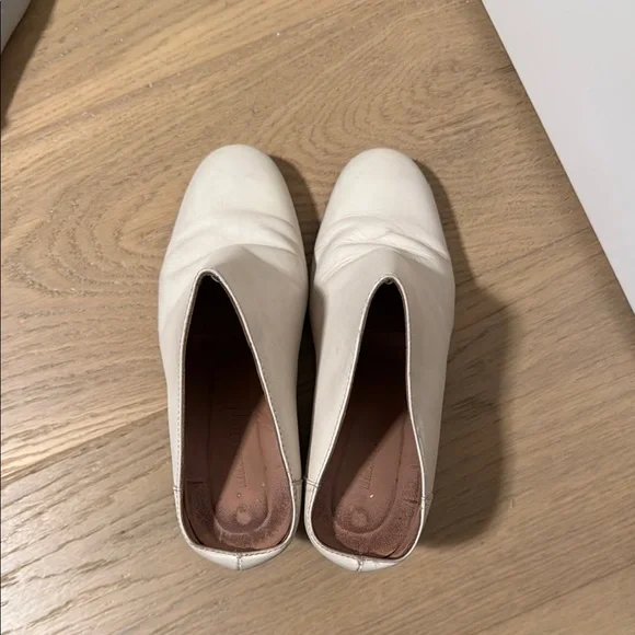 Rachel Comey White Leather Mules with Brown Wooden Heel 7.5 - Picture 2 of 7